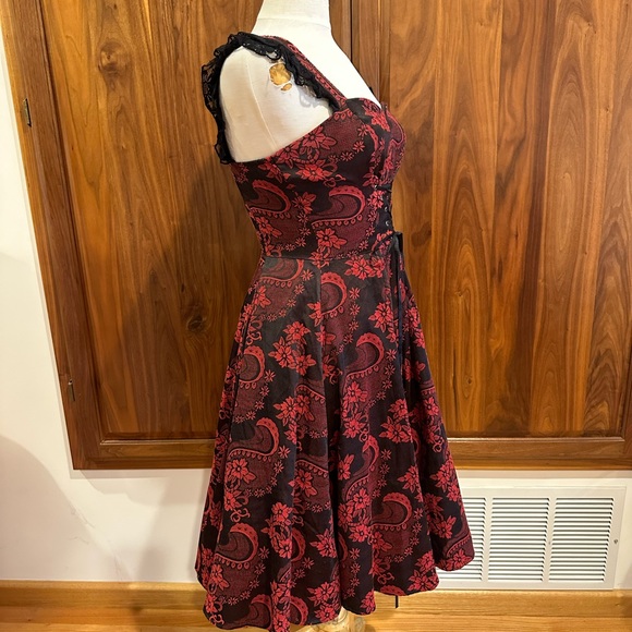 Hearts & Roses UK Red Black Dress Size S/4 - Picture 4 of 11